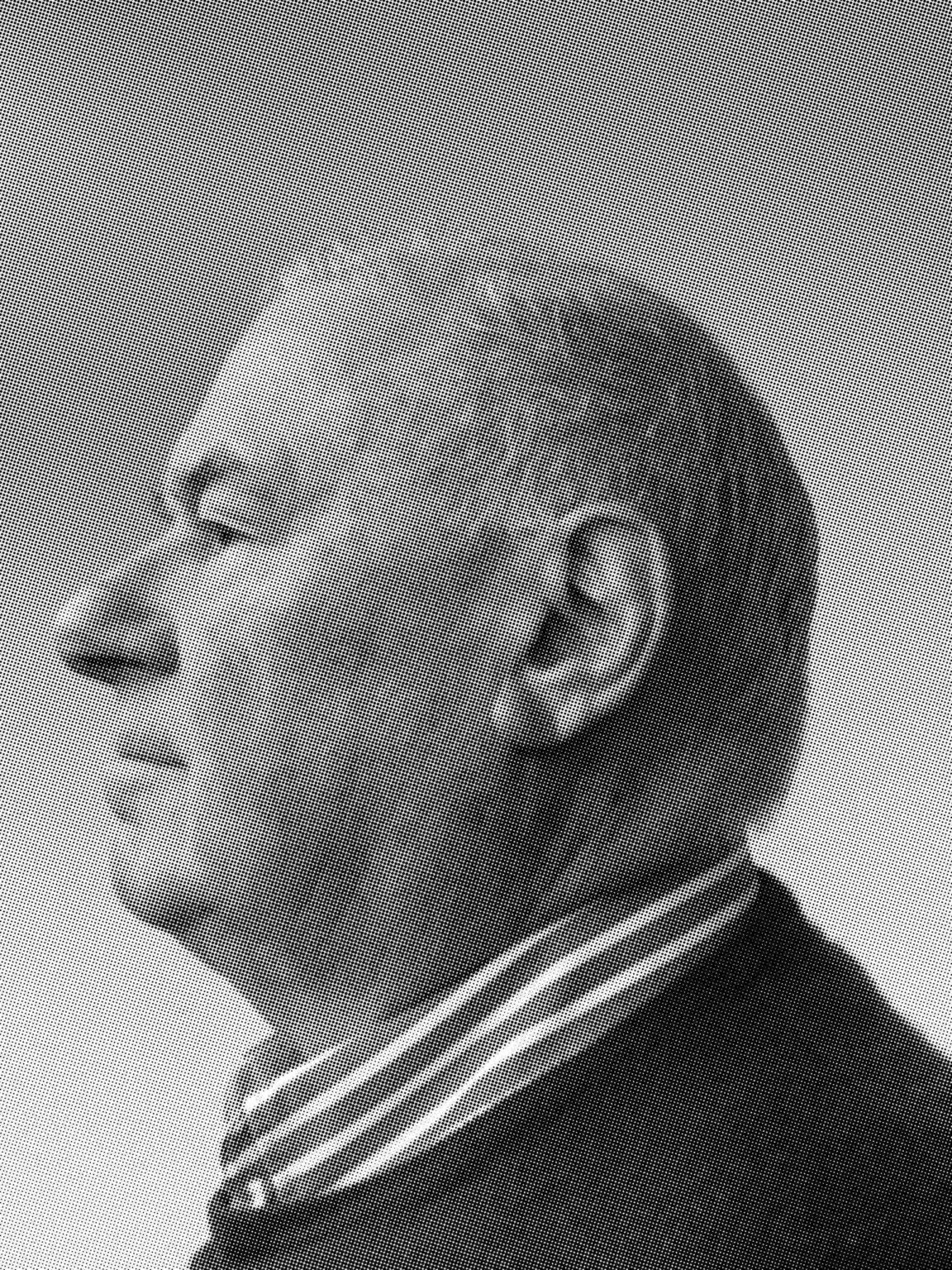 czarno biały portret mężczyzny (profil)